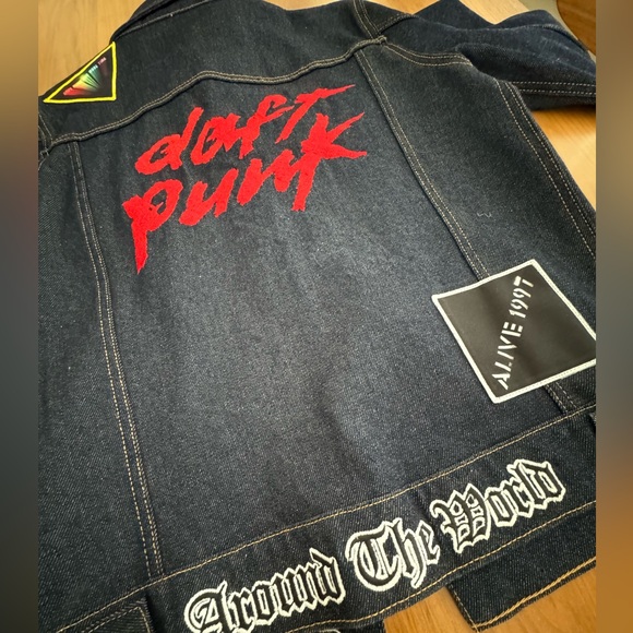 DAFT PUNK Raw denim patch merch jacket Mens large maxfields Beverly Hills pop up - Picture 3 of 9